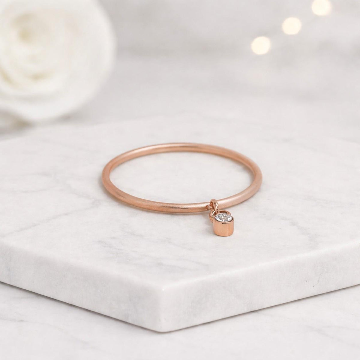 dangling stone ring charm band ring bezel set ring round stone ring thin gold ring stacking band minimalist band delicate band dainty jewelry modern jewelry simple jewelry everyday jewelry tiny gemstone ring