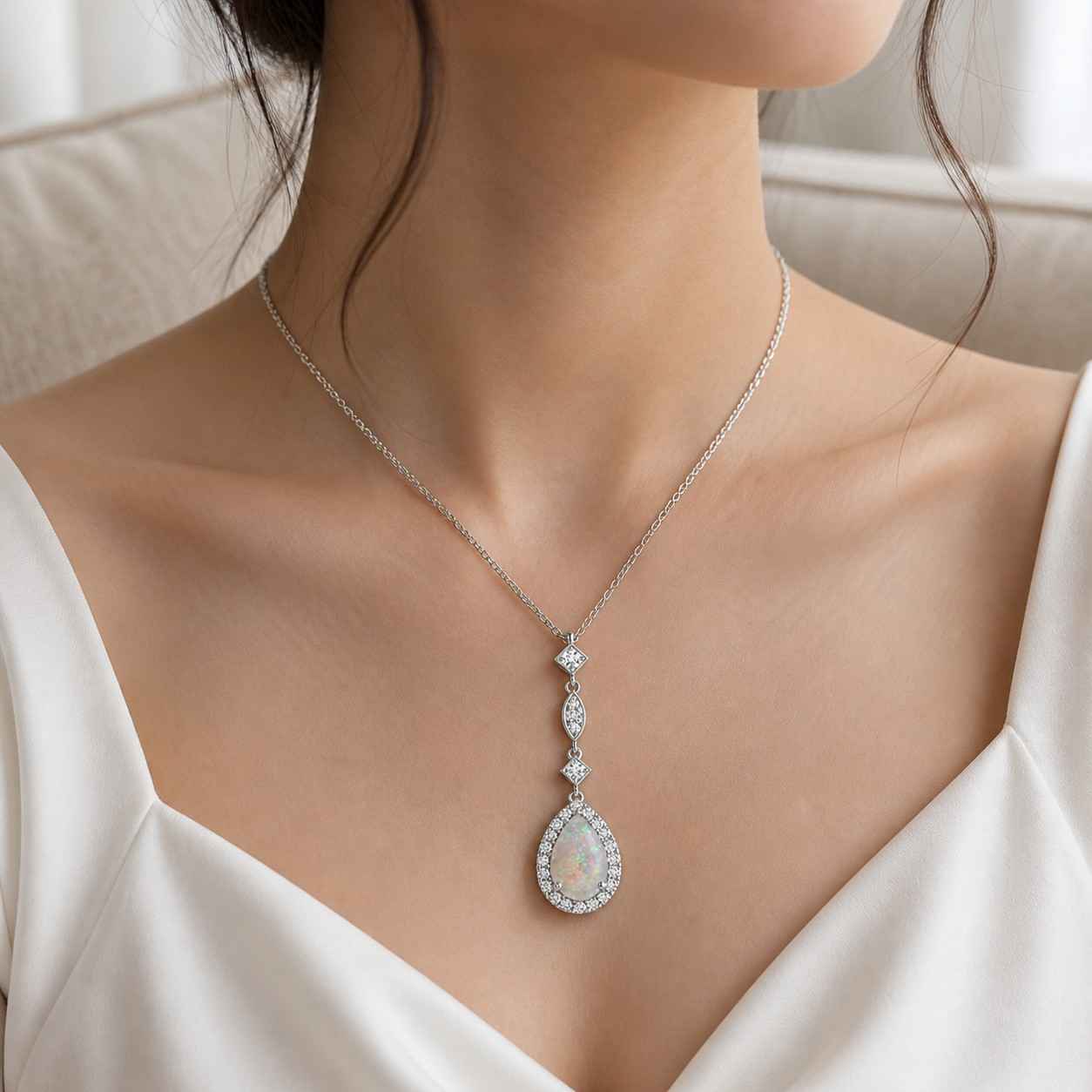 diamond accent necklace moissanite accent necklace lab diamond pendant cubic zirconia pendant simulated diamond necklace