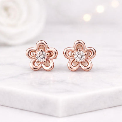 diamond flower earrings moissanite earrings lab diamond earrings cubic zirconia earrings cz flower earrings clear stone earrings