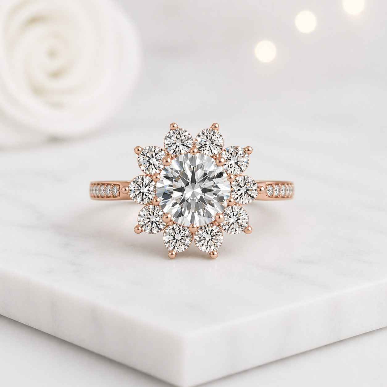 diamond halo ring moissanite halo ring lab diamond halo ring cz halo ring diamond cluster ring moissanite cluster ring gemstone flower ring clear gemstone ring brilliant cut ring