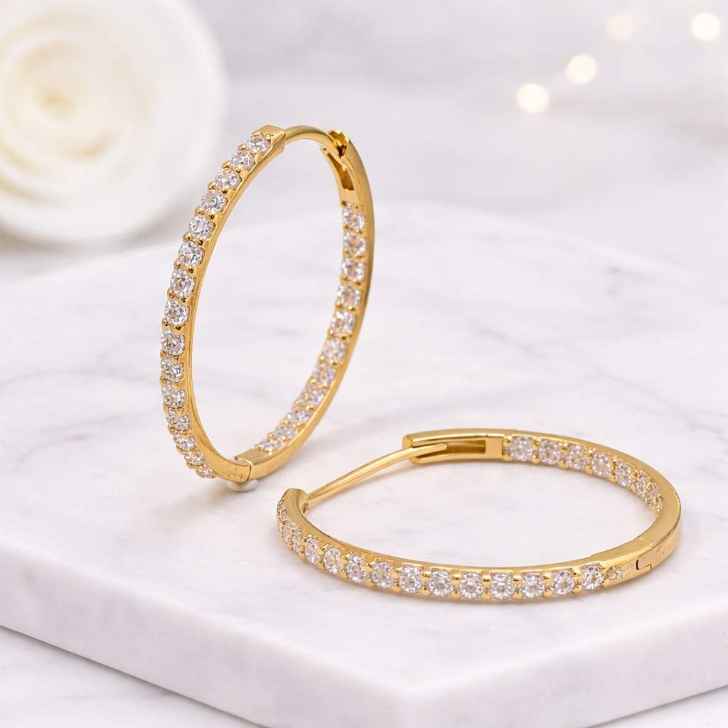 diamond hoop earrings natural diamond hoops moissanite hoop earrings lab diamond hoops cubic zirconia hoops cz diamond look earrings simulated diamond hoops diamond look hoops sparkling stones earrings