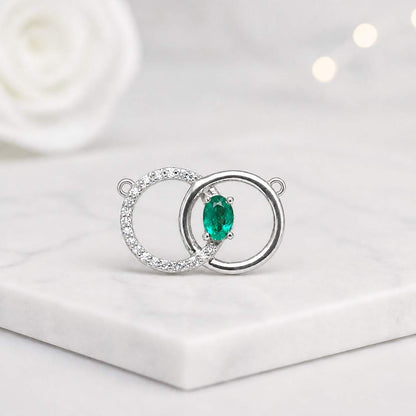 diamond pendant moissanite pendant necklace lab grown diamond cubic zirconia pendant emerald center stone green jewel necklace