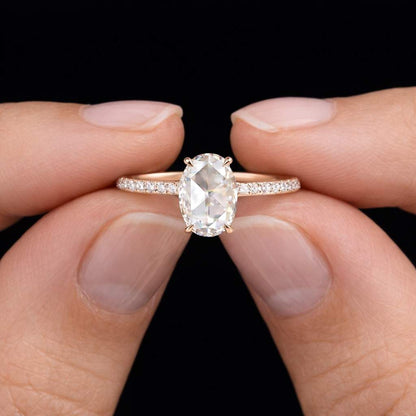 diamond ring moissanite ring lab diamond ring cubic zirconia ring gemstone ring clear gemstone ring colorless stone ring oval diamond ring