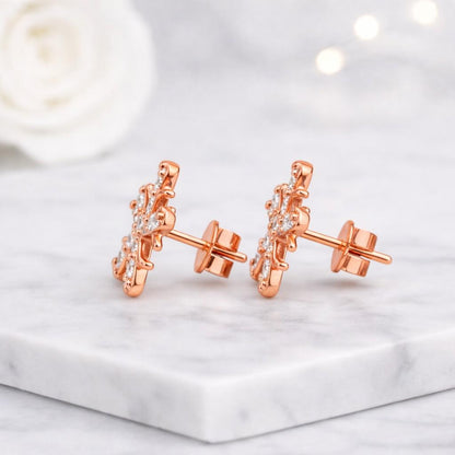 diamond snowflake earrings moissanite snowflake earrings lab diamond earrings cubic zirconia earrings cz snowflake earrings