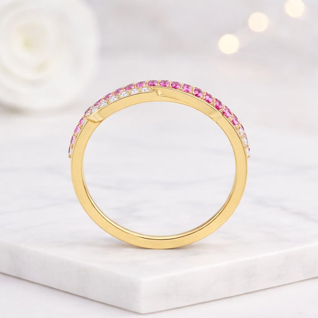 double band ring infinity jewelry pink jewelry gemstone ring stacking ring curved ring wave ring loop ring knot ring infinity design chic ring gift ring daily ring fine ring handmade ring artisan ring polished ring bright ring