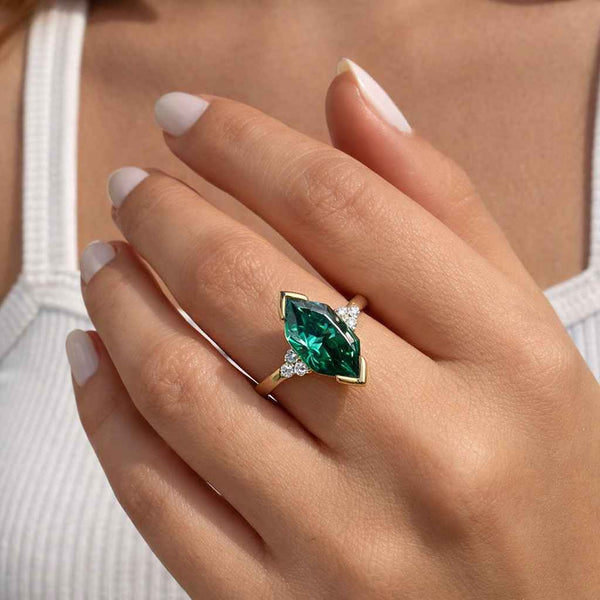 dutch cut ring green crystal ring marquise gemstone ring claw prong ring solitaire jewelry thin band ring handcrafted ring