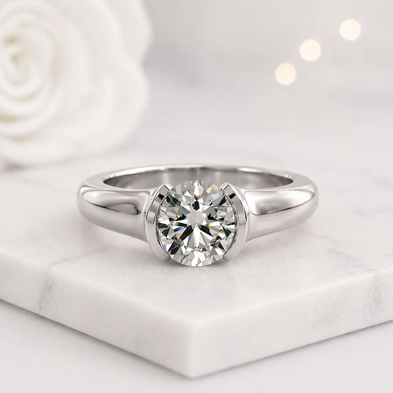 elegant engagement ring modern engagement ring fine gold ring polished gold ring everyday jewelry bridal accessory promise jewelry