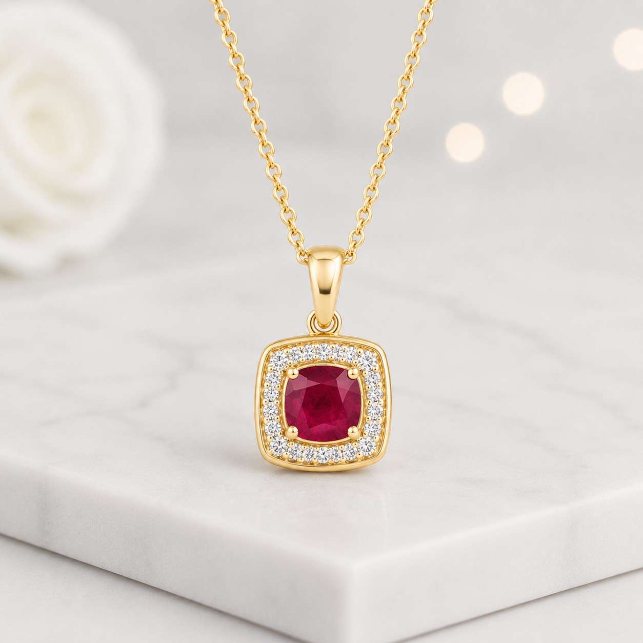 elegant necklace sparkling pendant bright red stone polished silver necklace timeless jewelry modern jewelry simple necklace layered necklace