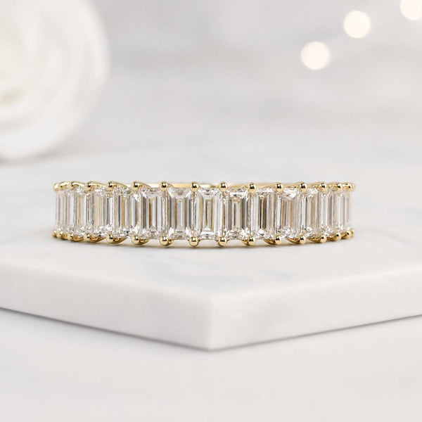 emerald cut ring baguette ring eternity band wedding band stackable ring full eternity ring anniversary band women ring bridal ring fine jewelry