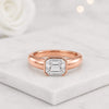 Emerald Cut Lab Grown Diamond Bezel Solitaire Engagement Ring