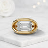 Emerald Cut Lab Grown Diamond Solitaire Engagement Ring in 14K Gold