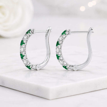 emerald earrings diamond earrings lab emerald earrings green gemstone earrings white gemstone earrings natural look earrings