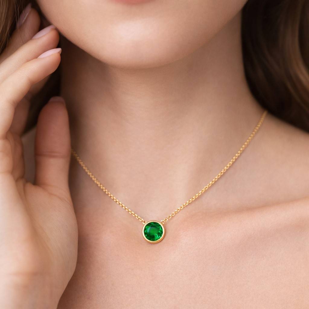 emerald necklace emerald pendant created emerald necklace green emerald jewelry natural emerald style lab emerald