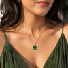 Oval Cut Emerald Solitaire Pendant Necklace