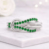14K White Gold Emerald Birthstone Twisted Wrap Ring