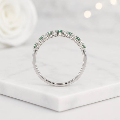 emerald ring natural emerald ring green emerald ring emerald band emerald wedding band