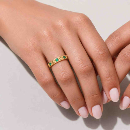 emerald ring natural emerald ring lab emerald ring green gemstone ring emerald band