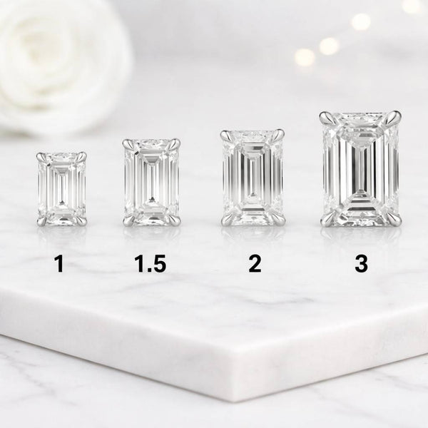 emerald stud earrings lab diamond studs rectangular earrings lab created earrings rose gold studs elegant jewelry