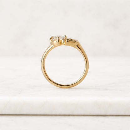 Elongated Old Mine Cushion and Champagne Pear Lab Grown Diamond Ring Order For Addy