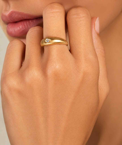 engagement ring solitaire ring gemstone ring polished inside satin finish comfort fit designer ring artisan ring classic ring timeless ring trendy ring