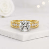Round Cut Lab Grown Diamond Side Stone Engagement Ring
