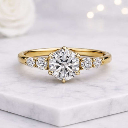 engagement ring solitaire ring round ring gold ring promise ring bridal ring fine jewelry women ring stacking ring dainty ring minimalist ring