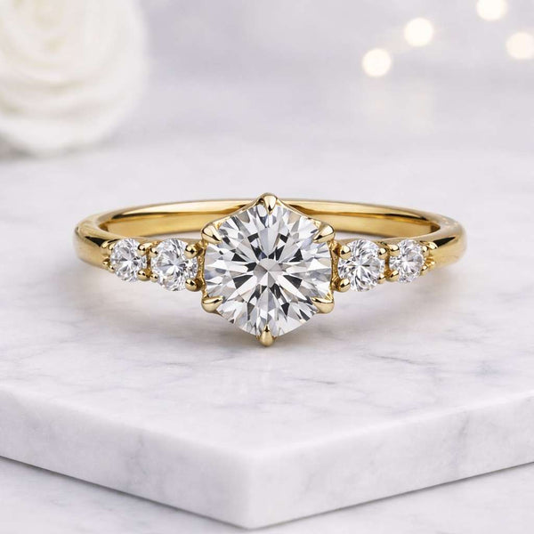 engagement ring solitaire ring round ring gold ring promise ring bridal ring fine jewelry women ring stacking ring dainty ring minimalist ring