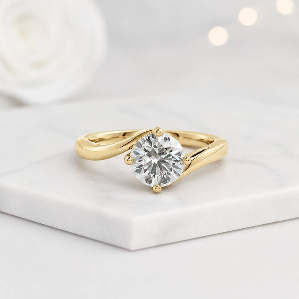 engagement ring solitaire ring round ring twist ring gold ring promise ring bridal ring