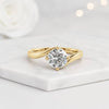 Round Cut Lab Grown Diamond Bypass Engagement Ring