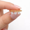 Round Lab Grown Diamond Beaded Stackable Ring In 14K Yellow Gold