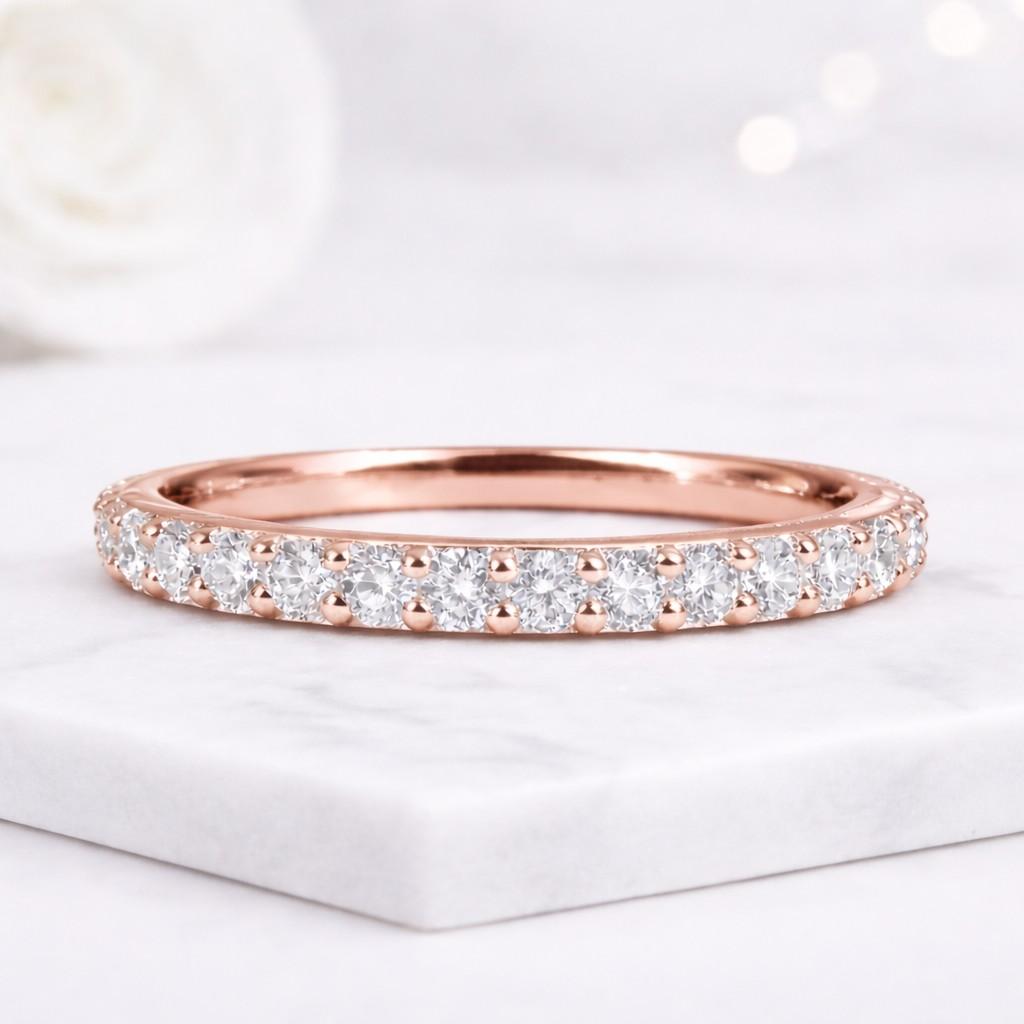 eternity band diamond band pave ring wedding band stacking ring thin band slim ring gold band promise ring women ring bridal band half eternity full eternity sparkle ring