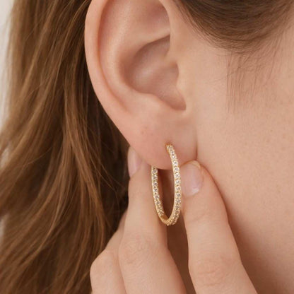 eternity hoop earrings cz hoop earrings gemstone hoops gold cz earrings crystal earrings pave earrings circle hoops slim hoops medium hoops open hoops closed hoops snap hoop earrings elegant jewelry