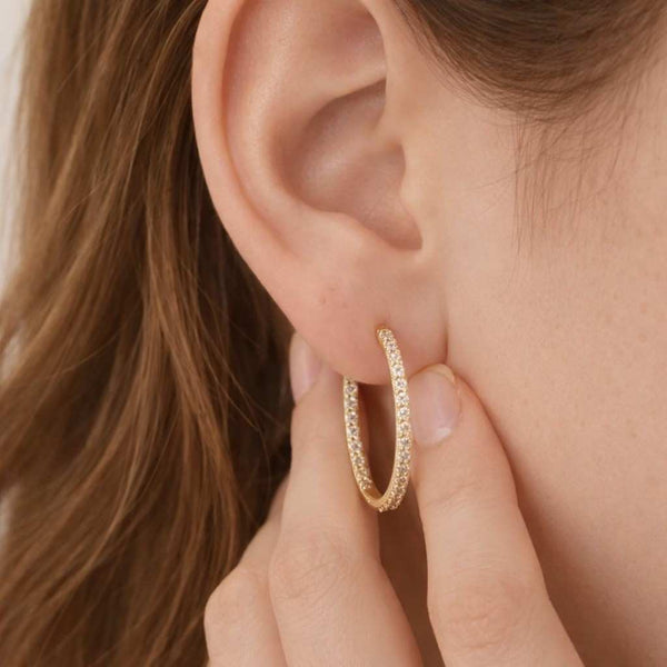 eternity hoop earrings cz hoop earrings gemstone hoops gold cz earrings crystal earrings pave earrings circle hoops slim hoops medium hoops open hoops closed hoops snap hoop earrings elegant jewelry