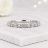 Baguette And Round Cut Lab Diamond Half Eternity Wedding Band