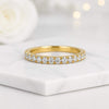 Round Cut Lab Grown Diamond Eternity Wedding Band Ring in 14K Yellow Gold