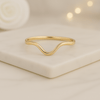 14K Gold Curved Wave Stacking Ring