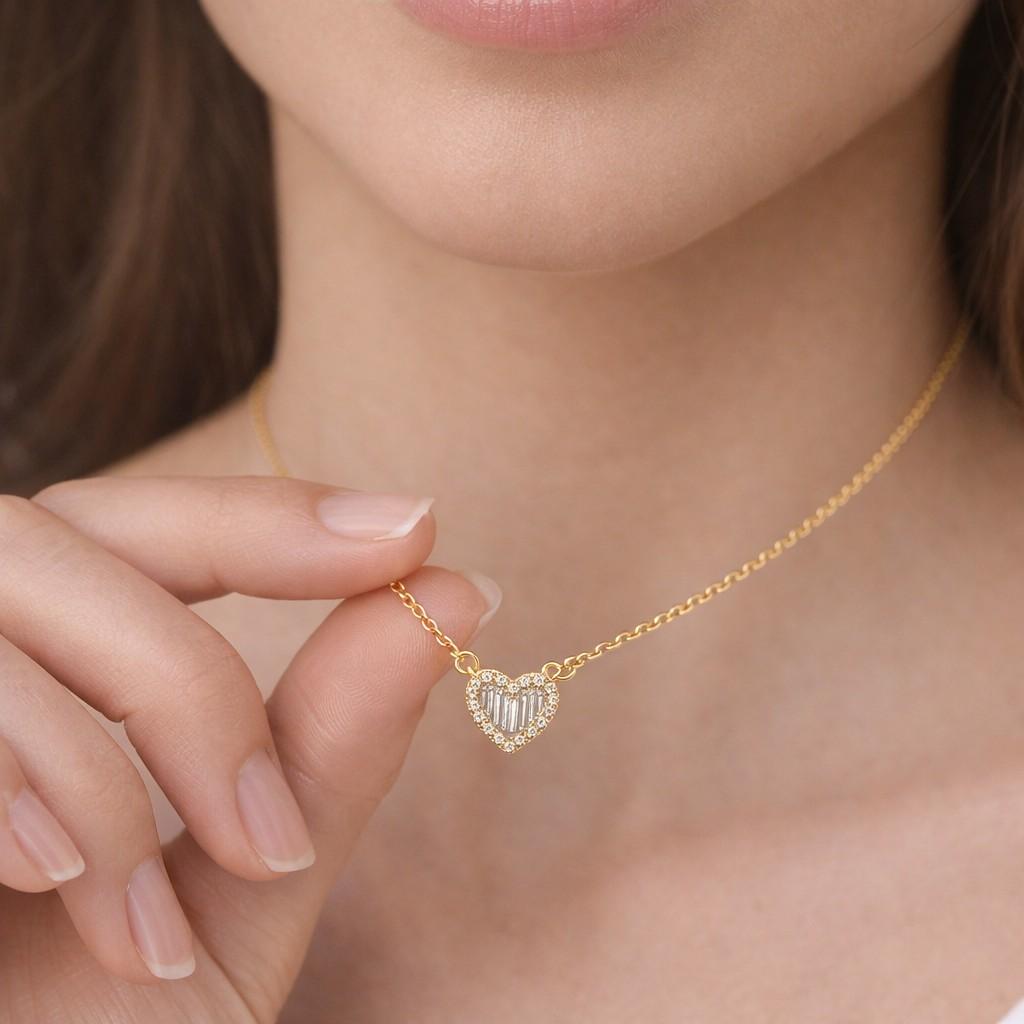 fashion necklace timeless necklace sweetheart jewelry love token necklace tiny heart necklace petite pendant bright necklace glitter pendant gemstone necklace sparkling jewelry neck accessory dressy necklace