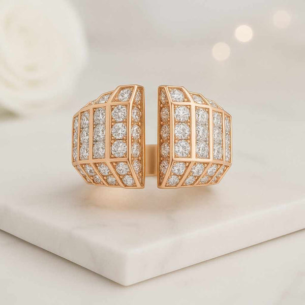 fashion ring unique ring pave ring sparkling ring cocktail ring elegant ring fine jewelry artisan ring handcrafted ring polished ring comfort fit ring