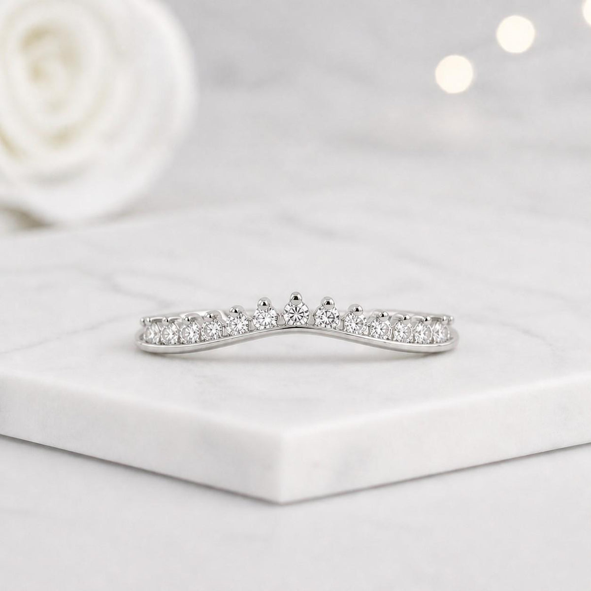 fine band jewelry slim stacking band curved accent ring curved guard band stackable wedding band contour crown ring rose gold jewelry bridal stacking ring fitted contour band modern bridal ring