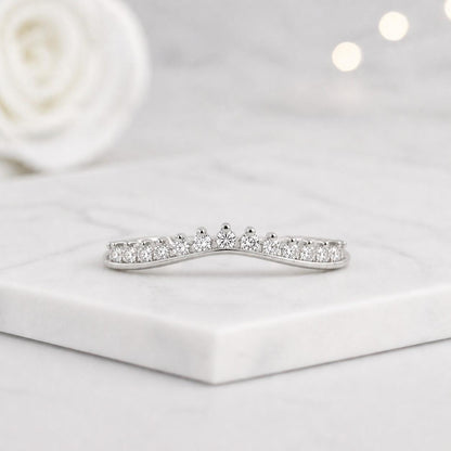fine band jewelry slim stacking band curved accent ring curved guard band stackable wedding band contour crown ring rose gold jewelry bridal stacking ring fitted contour band modern bridal ring