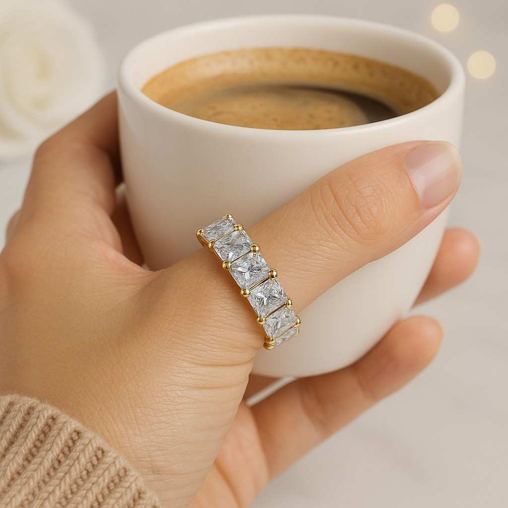 fine jewelry elegant ring classic ring timeless ring sparkle ring statement band bridal jewelry everyday ring comfort fit polished band diamond band gemstone band wedding jewelry