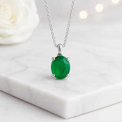 fine necklace elegant necklace daily necklace classic pendant simple pendant dainty pendant oval gemstone prong setting silver chain gift
