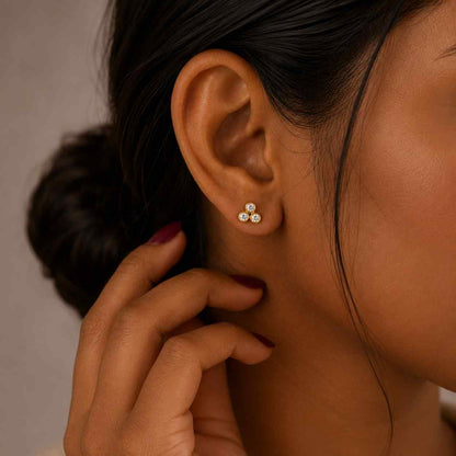 flat back gold post earrings genuine gold earrings premium gold studs gold ear jewelry gold gift earrings classic gold studs modern gold jewelry