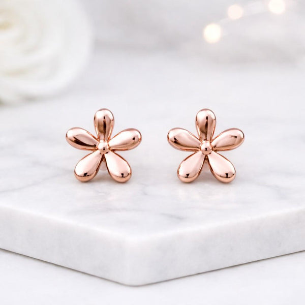 flower earrings daisy earrings stud earrings floral earrings rose gold earrings cute earrings tiny earrings