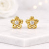 Lab Grown Diamond Flower Stud Earrings in 14K Yellow Gold