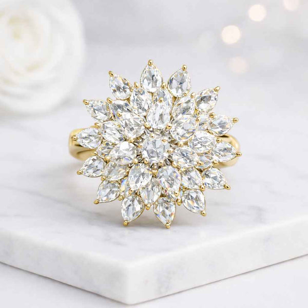 flower ring cluster ring marquise ring statement ring halo ring cocktail ring floral ring snowflake ring starburst ring crystal ring womens ring bold ring luxury ring sparkle ring