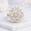 Pear Cut Lab Grown Diamond Cluster Flower Ring