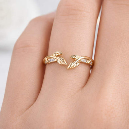 foliage ring leaf jewelry branch jewelry vine jewelry wrap band open cuff ring floral jewelry