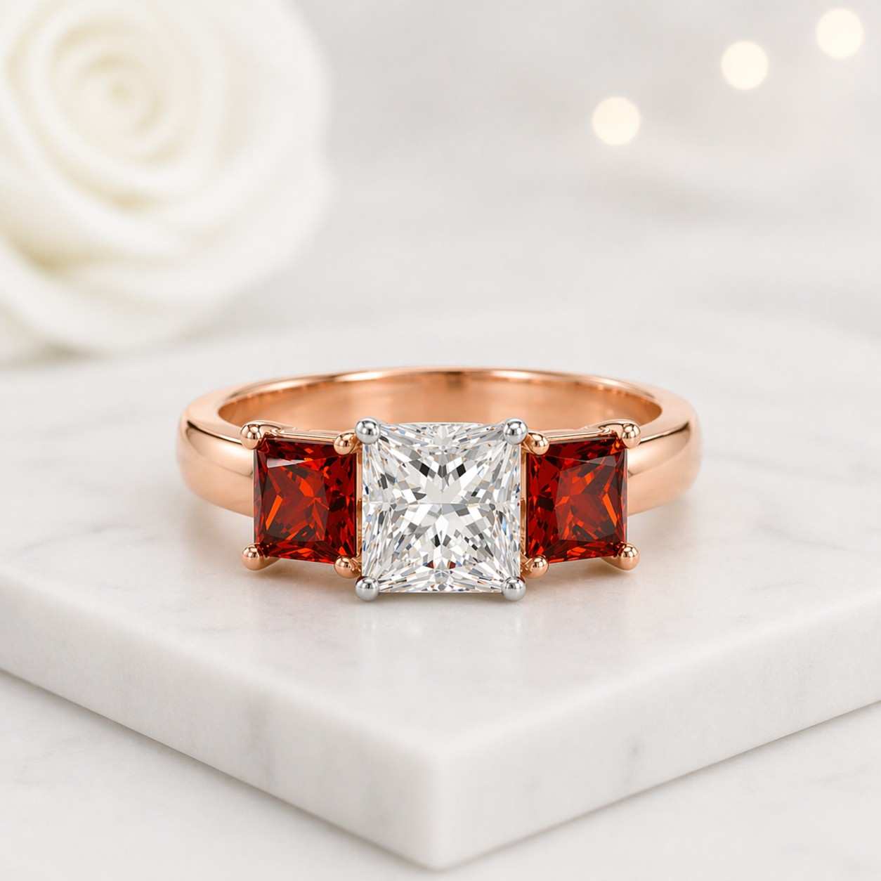 garnet ring red garnet ring natural garnet ring january birthstone ring gemstone ring red gemstone ring white gemstone ring clear stone ring gemstone engagement ring