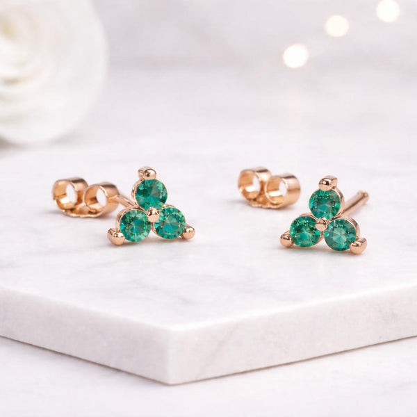 gemstone earrings green earrings stud earrings cluster earrings triangle earrings floral studs petite earrings